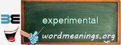 WordMeaning blackboard for experimental